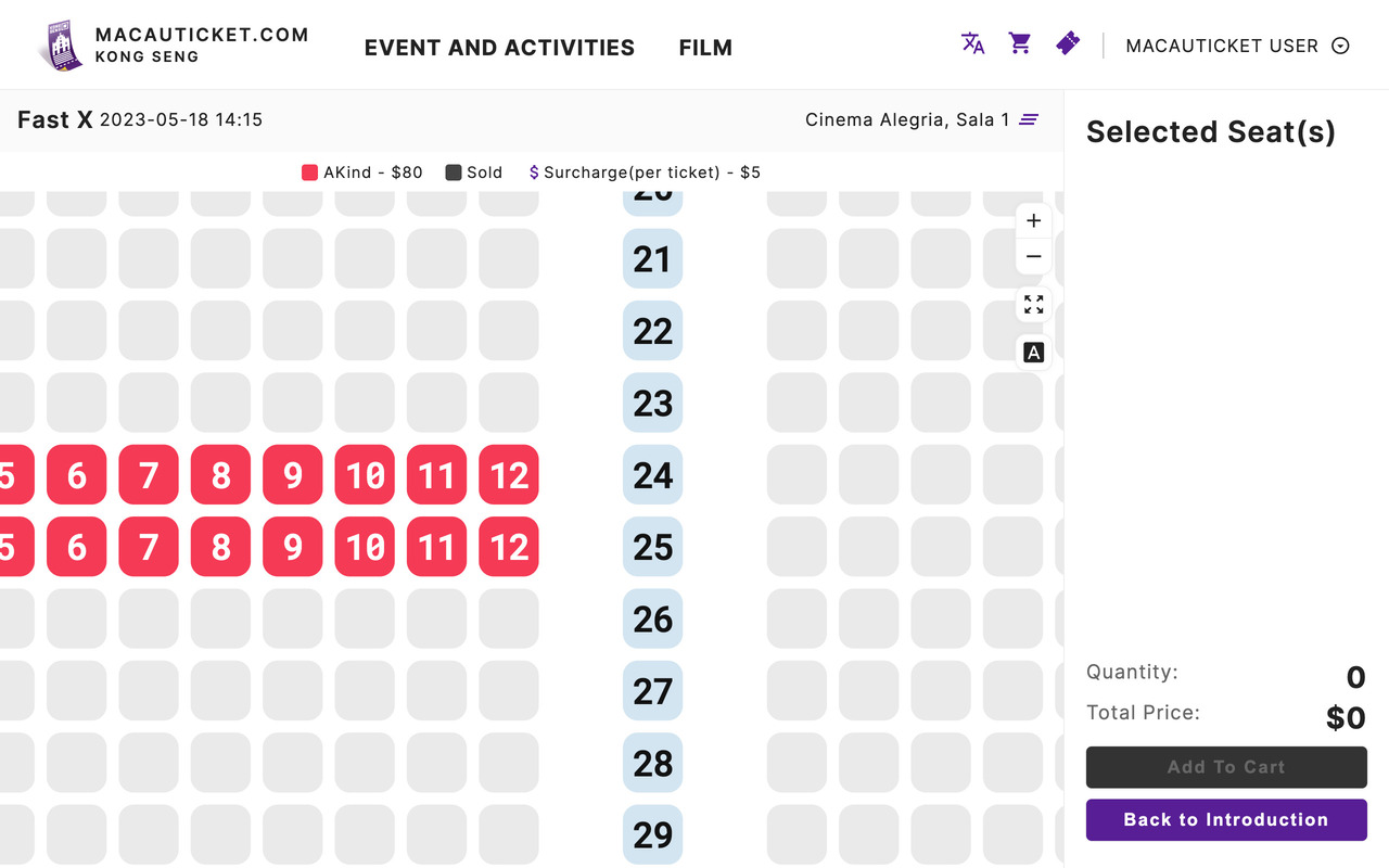 Select the Seat